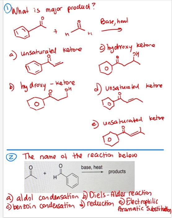 O What Is Major Product Base Heal 7 N H Hydroxy Ketone Unsaturated Ketone 21 6 Hydroxy Ketore Om D Unsaturated Ket 1