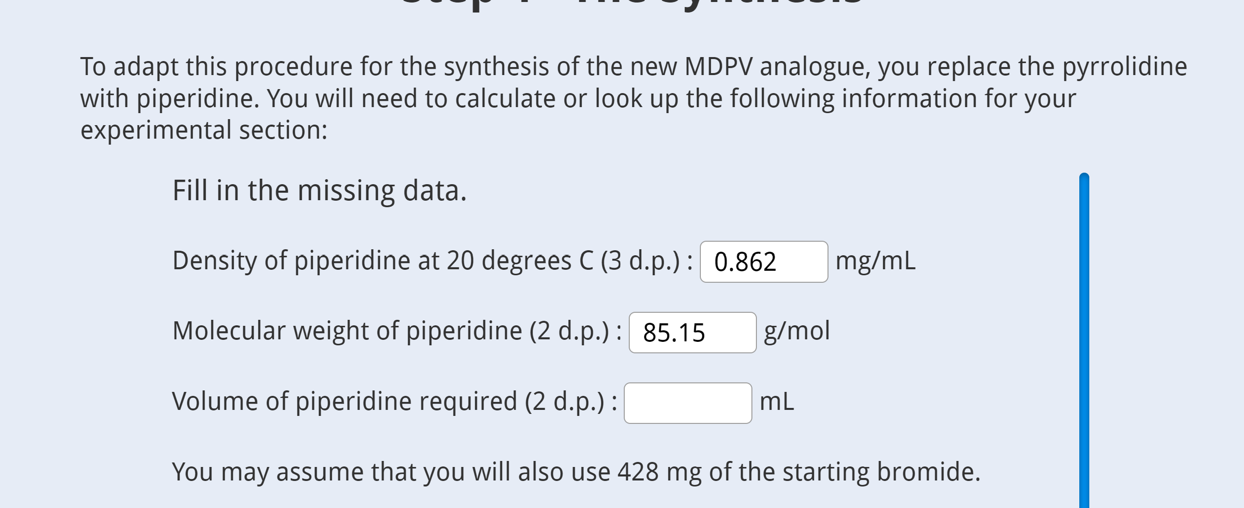 To Adapt This Procedure For The Synthesis Of The New Mdpv Analogue You Replace The Pyrrolidine With Piperidine You Wil 1