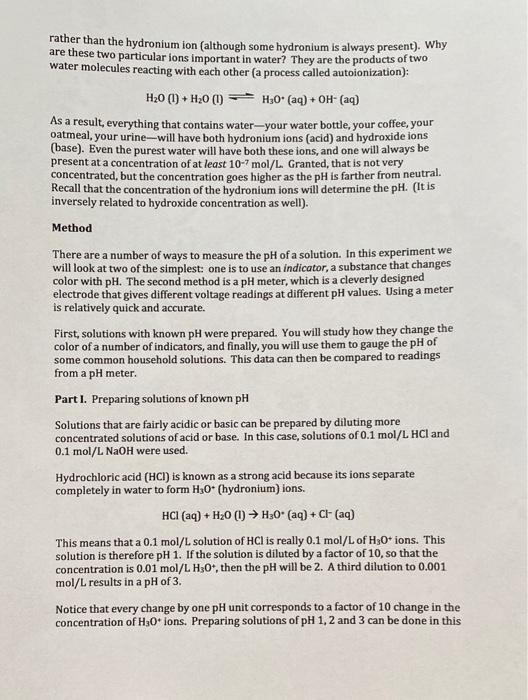 Acid Base Indicators And Ph Chem 42 Lab Fall 2020 Objectives Prepare Solutions Of Known Ph By Dilution Observe Colors O 2