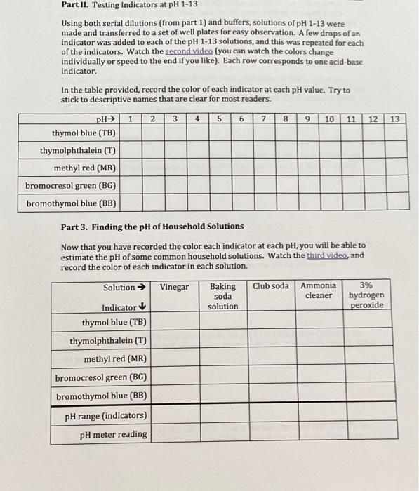 Acid Base Indicators And Ph Chem 42 Lab Fall 2020 Objectives Prepare Solutions Of Known Ph By Dilution Observe Colors O 4