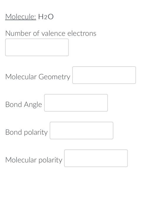 Molecule Ch4 Number Of Valence Electrons Molecular Geometry Bond Angle Bond Polarity Molecular Polarity Molecule Ch3 3