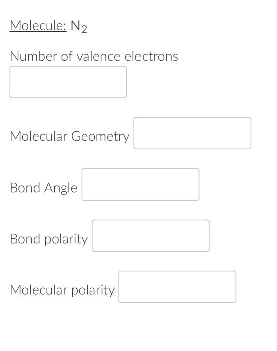 Molecule So2 Number Of Valence Electrons Molecular Geometry Bond Angle Bond Polarity Molecular Polarity Molecule N2 2