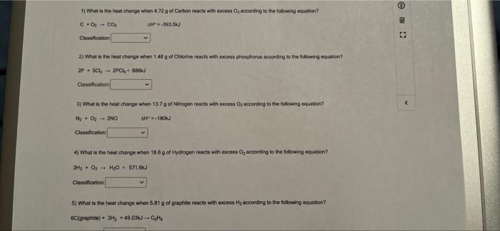 1 What Is The Heat Charge When 4 72 G Of Curtion Acts With Excess O According To The Following Equation Ce C O Co A 3 1