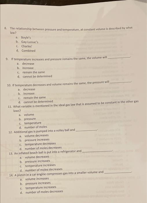 Multiple Choice Circle The Letter Of The Choice That Best Completes Each Statement Or Question 2 Points 1 C Each Wh 2