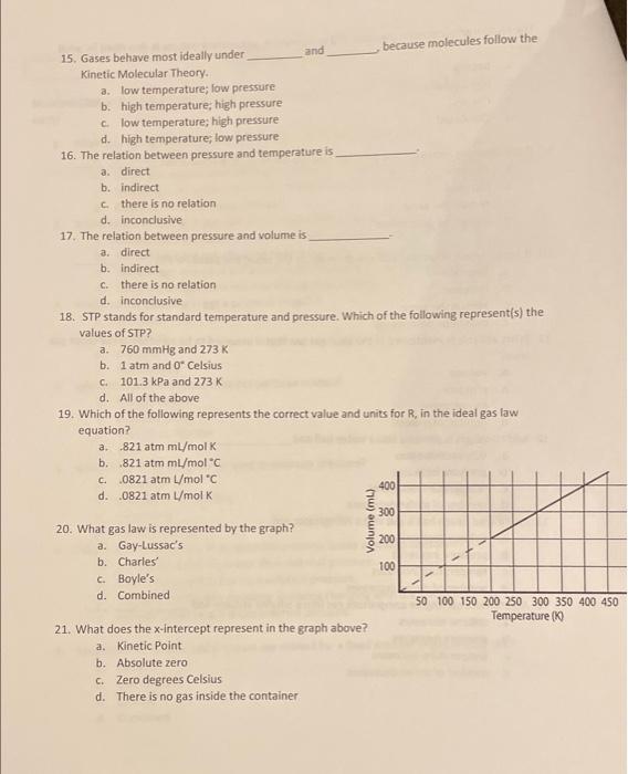 Multiple Choice Circle The Letter Of The Choice That Best Completes Each Statement Or Question 2 Points 1 C Each Wh 3