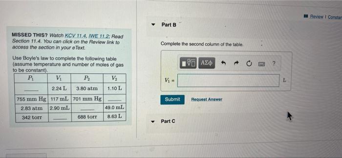Part A Complete The First Column Of The Table Ivo Ax Missed This Watch Kcv 11 4 Iwe 11 2 Read Section 11 4 You Can 2