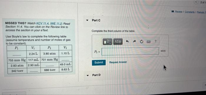 Part A Complete The First Column Of The Table Ivo Ax Missed This Watch Kcv 11 4 Iwe 11 2 Read Section 11 4 You Can 3
