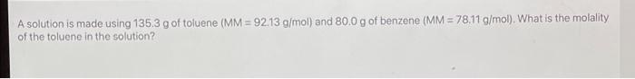 What Is The Freezing Point In C Of A Solution Made With 1 01 Mol Of Chci In 530 0 G Of Ccl Kf 29 8 C M Normal Fr 3