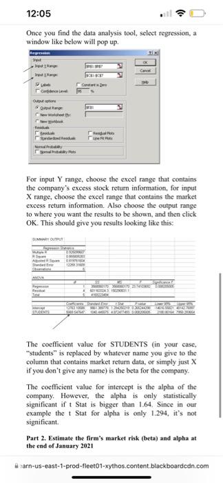 12 05 Project Determine Beta And Alpha Due Date Final Exam Day 11 14 2021 No Late Submission Will Be Accepted Each One 3