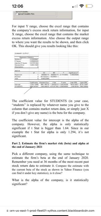12 05 Project Determine Beta And Alpha Due Date Final Exam Day 11 14 2021 No Late Submission Will Be Accepted Each One 4