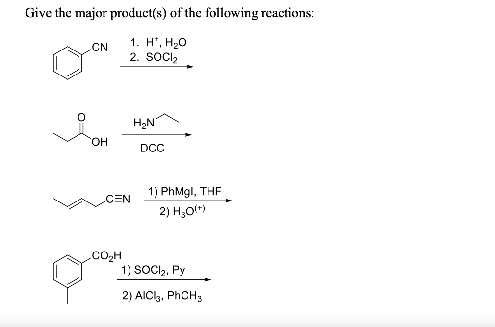 Please Give The Major Products 1