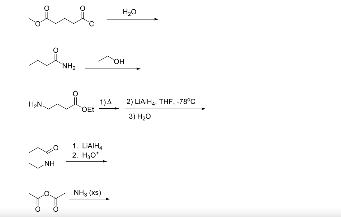 Please Give The Major Products Of These Reactions 1