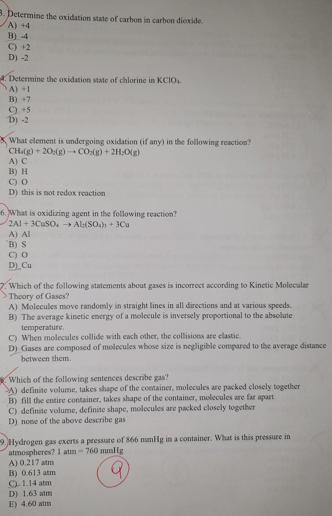 3 Determine The Oxidation State Of Carbon In Carbon Dioxide A 4 B 4 C 2 D 2 4 Determine The Oxidation State O 2