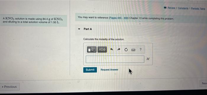 A Review 1 Contacts Periodic Table You May Want To Reference Pages 445 469 Chapter 13 While Completing This Problem 1