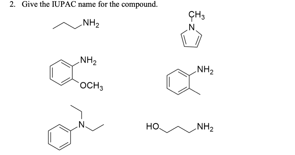 Give The Iupac Name For Each Compound 1