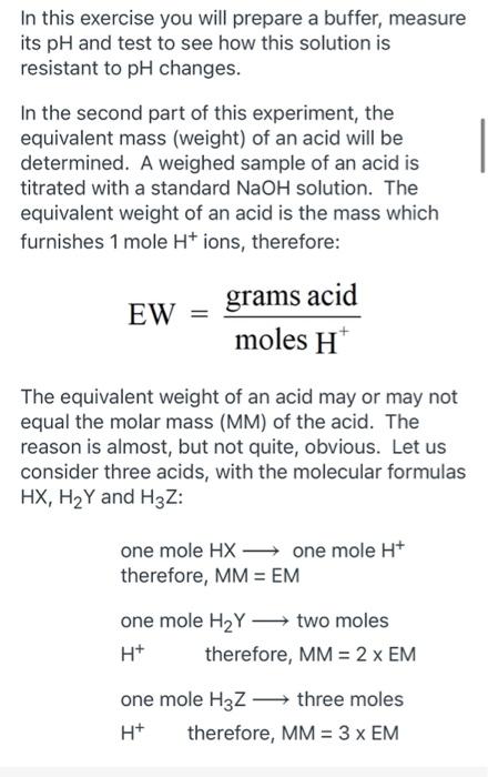 Introduction Some Solutions Called Buffers Are Very Resistant To The Ph Changes Normally Caused By The Addition Of An 3