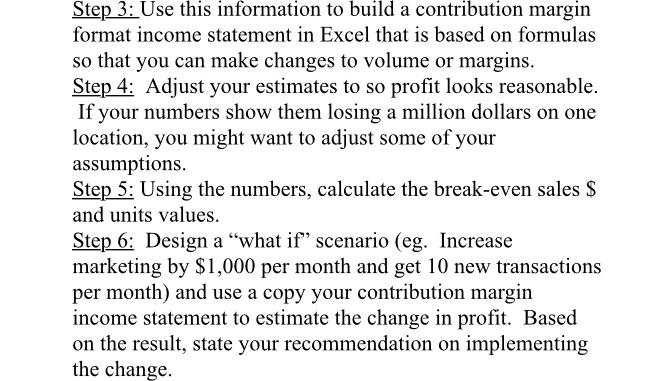 The Assignment You Will Attempt To Estimate Using Reasonable Assumptions What A Simplified Contribution Margin Format 2