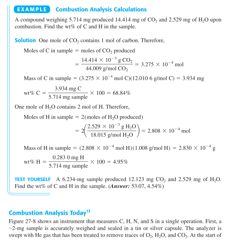 A 6 234 Mg Sample Produced 12 123 Mg Co2 And 2 529 Mg Of H2o Find The Wt Of C And H In The Sample Answer 53 07 4 5 1