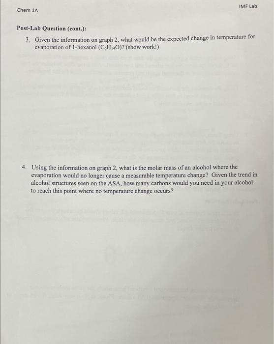 Chem 1a Imf Lab Post Lab Assignment Graph 1 1 Using Excel Create A Graph Using The Data From Data Table 1 Comparing Th 3