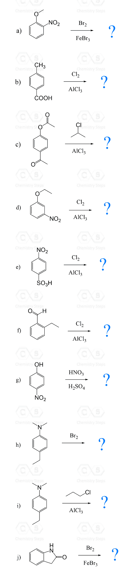Chemistr Chemistry Steps No2 Br2 A Febrz Ch3 Chemistry Chemistry Step Cl2 B Aici Cooh Co Chemistry Of Cinistry 1