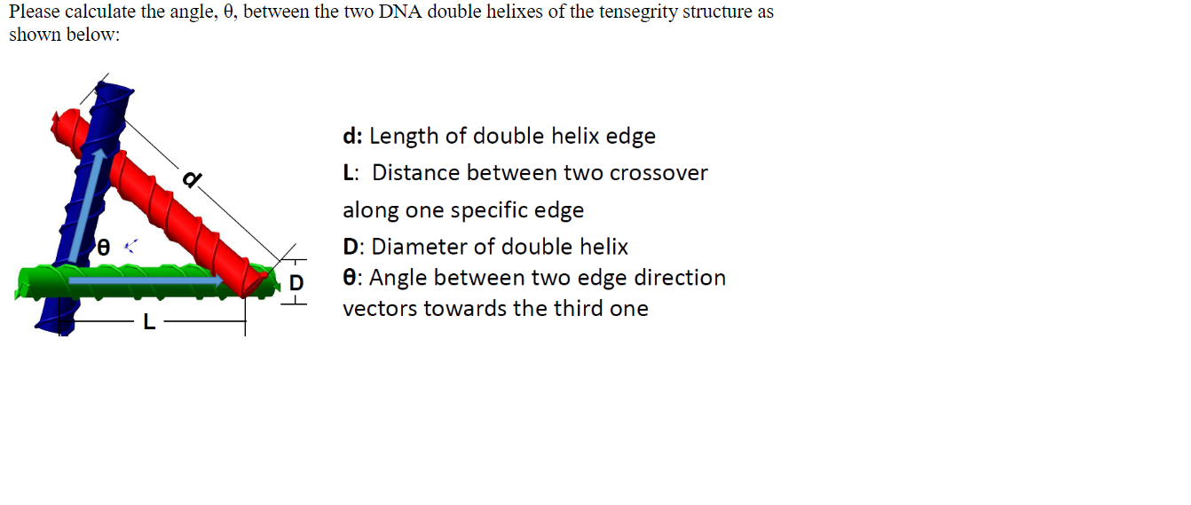 Please Calculate The Angle 0 Between The Two Dna Double Helixes Of The Tensegrity Structure As Shown Below A D Lengt 1