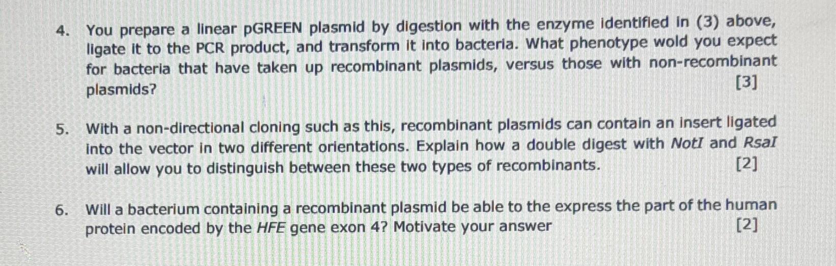 Answer Question 3 4