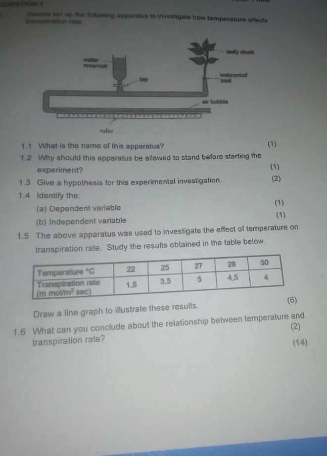 Diet Up The Following Apparatus To Investigate How Temperature Allects Branon Mal Eely Short Sono Werproof Al Bubble Rul 1