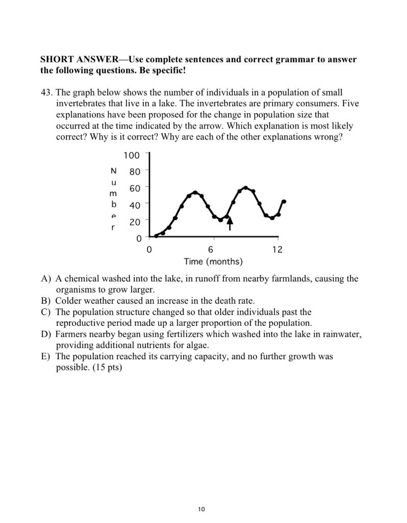 Short Answer Use Complete Sentences And Correct Grammar To Answer The Following Questions Be Specific 43 The Graph Be 1