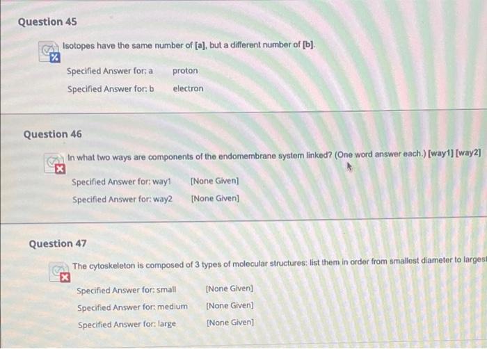 Question 45 Isotopes Have The Same Number Of A But A Different Number Of B Specified Answer For A Proton Specifi 1