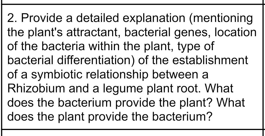 2 Provide A Detailed Explanation Mentioning The Plant S Attractant Bacterial Genes Location Of The Bacteria Within T 1