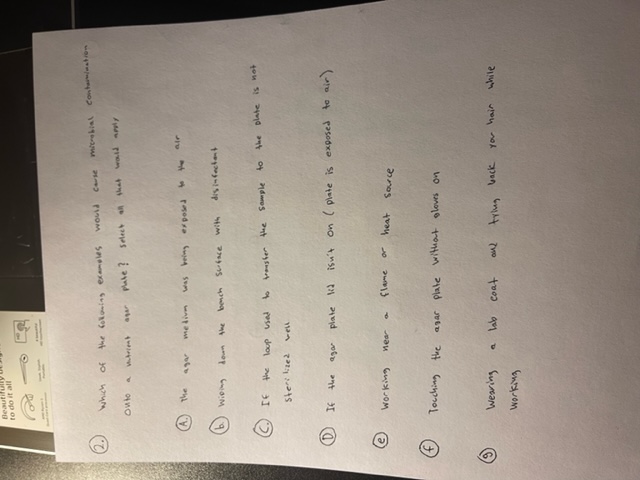 Which Of The Following Examples Would Cause Microbial Contamination Onto A Nutrient Agar Plate Select All That Would Ap 1