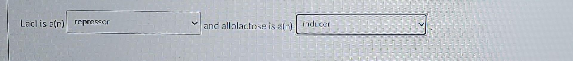 Lacl Is A N Repressor And Allolactose Is An Inducer 1