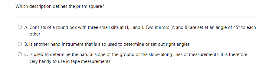 Which Description Defines The Prism Square O A Consists Of A Round Box With Three Small Slits At H I And J Two Mirro 1