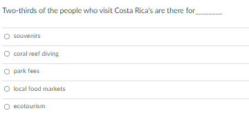 Two Thirds Of The People Who Visit Costa Rica S Are There For Souvenirs O Coral Reef Diving O Park Fees O Local Food Mar 1