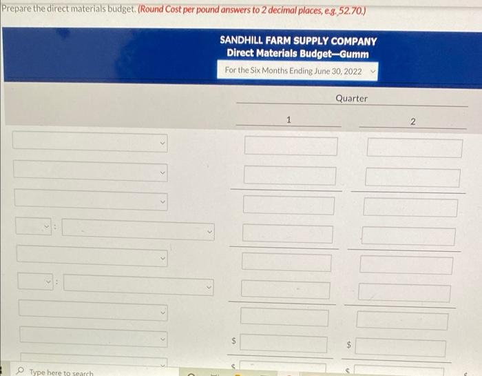 Sandhill Farm Supply Company Manufactures And Sells A Pesticide Called Snare The Following Data Are Available For Prepa 5