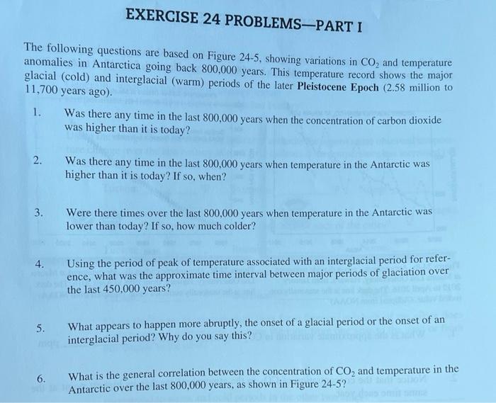 Exercise 24 Problems Part I The Following Questions Are Based On Figure 24 5 Showing Variations In Co And Temperature 1