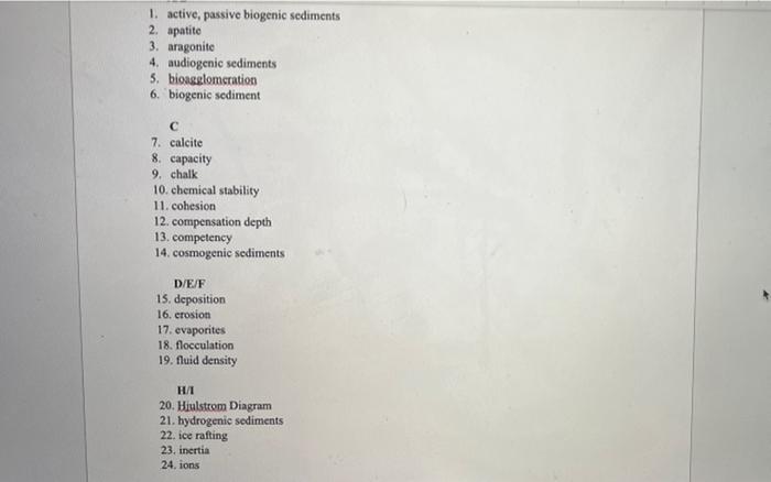 6 A Vocabulary Identify The Best Term In The Word Bank Described By Each Statement Place The Number Corresponding To 2