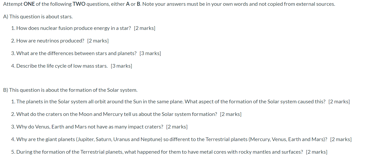 Attempt One Of The Following Two Questions Either A Or B Note Your Answers Must Be In Your Own Words And Not Copied Fr 1