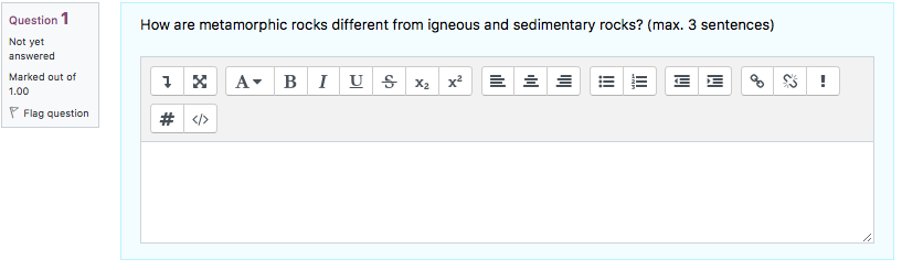 Question 1 How Are Metamorphic Rocks Different From Igneous And Sedimentary Rocks Max 3 Sentences Not Yet Answered M 1