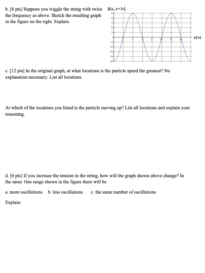 Problem 2 50 Points Explain Your Work Dlx T 3s The Figure Shows A Snapshot Of A Wave Traveling On A String At Time 2