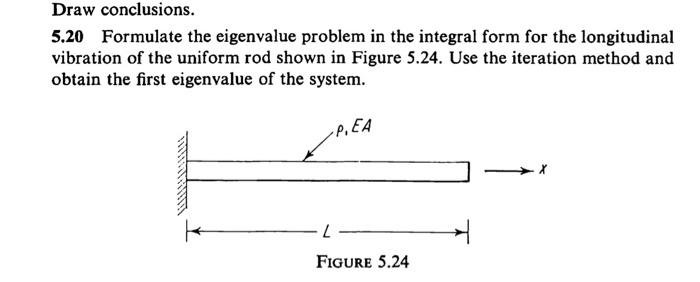 Formulate The Eigenvalue Problem In The Integral Form The Longitudinal Vibration Of The Uniform Rod Shown In The Figure 1