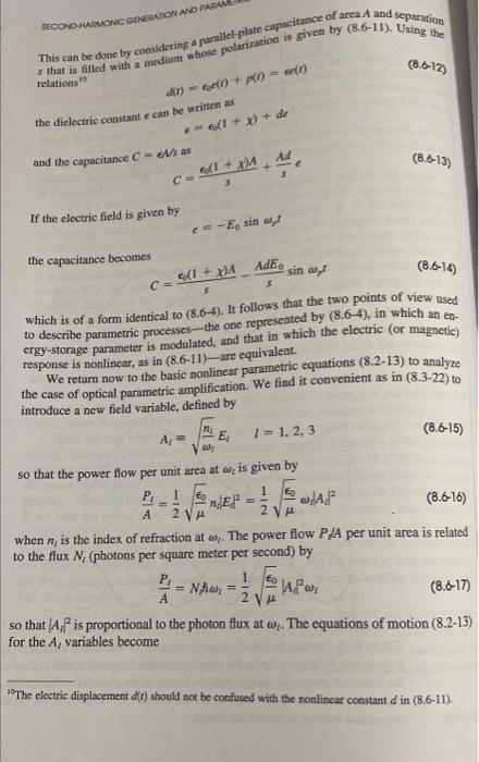 8 3 Show That Equations 8 6 22 Are Consistent With The Fact That The Increases In The Photon Flux At W And W Are Ide 2