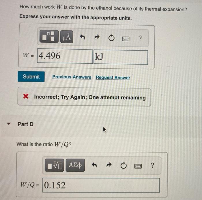 For An Ideal Gas Cy And Cp Are Different Because Of The Work W Associated With The Volume Change For A Constant Pressure 2