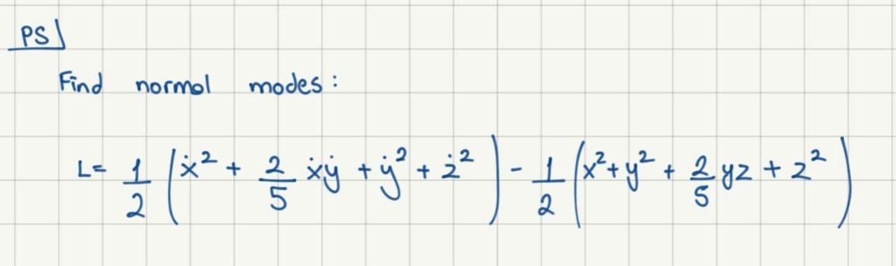 Normal Modes Classical Mechanics Small Oscillations 1