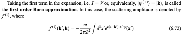 Start From The 1 Order Born Approximation Result Given In Eq 6 72 Or 6 3 3 And Showing All Work Even Integral Eva 2