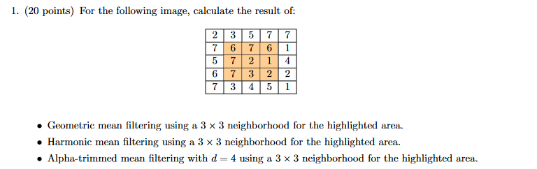 1 20 Points For The Following Image Calculate The Result Of 2 3 5 77 7 6 7 6 1 5 7 2 1 4 6 7 3 2 2 7 3 4 5 1 Geomet 1