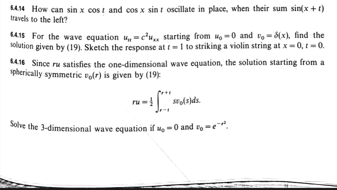 6 4 14 How Can Sin X Cost And Cos X Sin T Oscillate In Place When Their Sum Sin X T Travels To The Left 6 4 15 For T 1