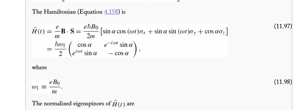 The Hamiltonian Equation 4 158 Is E 11 97 Ehbo A T Cb S Sin Na Cos Wt Ox Sin A Sin Wt Oy Cos Ao 2m H 1