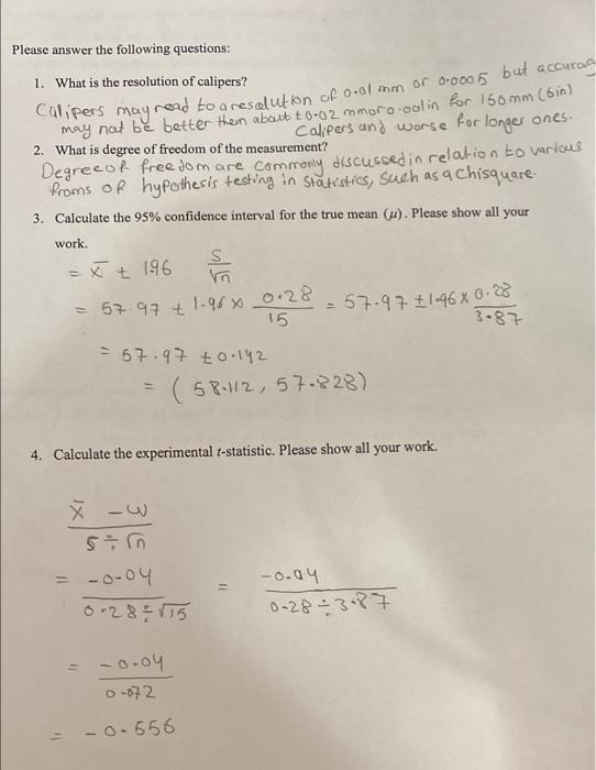 4 1 Small Sample Statistics Follow The Steps Given Below To Determine The Size Of Wood Blocks Using A Caliper 1 Random 2
