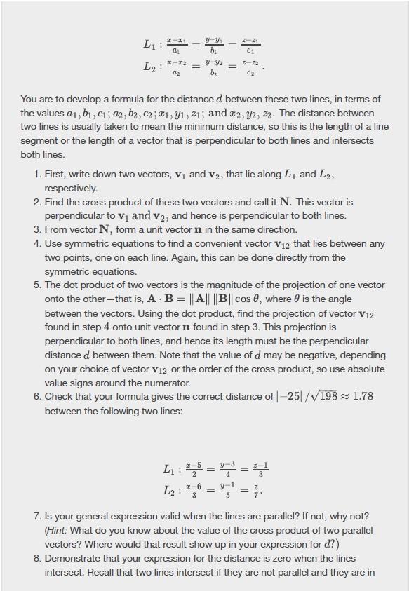 Distance Between Two Skew Lines 2